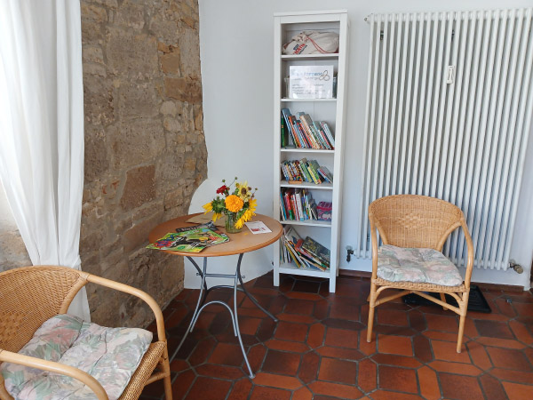 Wartebereich der Praxis Atempause